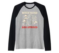 Baba Yaga Folklore pagano slavo Strega della Foresta dei boschi Maglia con Maniche Raglan