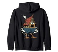 Baba Yaga Strega Capanna Zampe di Gallina Folklore Slavo Felpa con Cappuccio