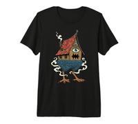 Baba Yaga Strega Capanna Zampe di Gallina Folklore Slavo Maglietta Premium