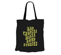 BABACO ERT GROUP Originale e con licenza ufficiale nero borsa a tracolla in tela con stampa, fantasia Bad choices 002, cotone