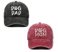 BABAHU Cappello da Baseball da Donna Ricamato Cane Mamma papà Regolabile Denim (IT, Alfa, Taglia Unica, A01)