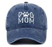 BABAHU Cappello da Baseball da Donna Ricamato con Cane Mamma papà Regolabile Denim (IT, Alfa, Taglia Unica, B01-MOM-blu Navy)