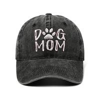 BABAHU Cappello da Baseball da Donna Ricamato con Cane Mamma papà Regolabile Denim (IT, Alfa, Taglia Unica, B01-MOM-nero)