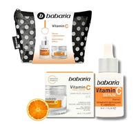 Babaria - Beauty case donna a pois con crema vitamina C e siero vitamina C - Beauty case da viaggio vitamina C viso | Crema viso donna | Vitamina C Siero viso, Pois E Trasparente, Beauty case a pois