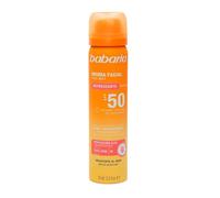 Babaria - Bruma Solare Viso SPF50 | Applicazione 360° | Resistente all'Acqua e al Trucco | Rapido Assorbimento | Pelli Sensibili | Coral Friendly | 75 ml
