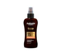 Babaria - Olio Solare Bronze al Cocco SPF15 Formato Viaggio | Acceleratore di Abbronzatura | Texture Leggera | Resistente all'Acqua | Coral Friendly | Vegano | 100 ml