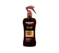 Babaria - Olio Spray Solare Bronze al Cocco SPF50 | Acceleratore di Abbronzatura | Protezione Alta | Texture Leggera | Resistente all'Acqua | Coral Friendly | Vegano | 200 ml