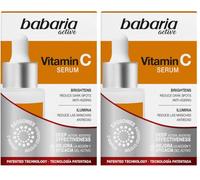 Babaria - Siero Viso Vitamina C | Illuminante Viso Antirughe | Uniforma il Tono e Riduce Macchie | Antiossidante con Acido Ialuronico | Vegano | Per Tutti i Tipi di Pelle | 30ml (Confezione da 2)