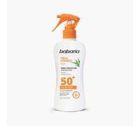 Babaria - Spray Solare Pelli Sensibili SPF50+ | Senza Allergeni | Testato Dermatologicamente | Anti-Irritante | Resistente all'Acqua | Coral Friendly | Vegano | 200 ml