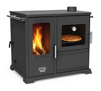 Babas Saphire - Forno ibrido a pellet e legno, con vano cottura e piano cottura, 10 kW, senza elettricità, stufa a legna