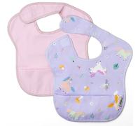 BABATÉ Grembiule Pappa Bavaglino Impermeabile Smanicato per Svezzamento, Set 2 Unità, Plastificato