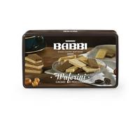 Waferini Piccoli Piaceri Cacao e Nocciola, 250g con Circa 105 Pezzi in Elegante Latta Babbi, Wafer Assortiti con Ripieno al Cacao e alla Nocciola, Regalo Goloso ed Elegante