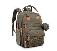 BabbleRoo Zaino per pannolini con fasciatoio per neonati, grande capacità, borsa per pannolini multifunzione, impermeabile, borsa da viaggio con custodia per ciuccio staccabile, unisex (esercito