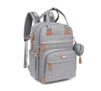 BabbleRoo Zaino per pannolini con fasciatoio per neonati, unisex, grande capacità, borsa multifunzione, impermeabile, da viaggio con custodia per ciuccio staccabile