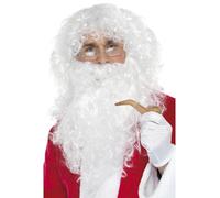 Babbo Natale 4 Pezzi Istantaneo Costume Travestimento Kit Barba Parrucca Tubo