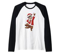 Babbo Natale a Dondolo Maglia con Maniche Raglan