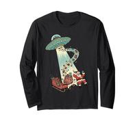 Babbo Natale Alieno irradiato da UFO | Retro Sci-Fi Christmas Chaos Maglia a Manica