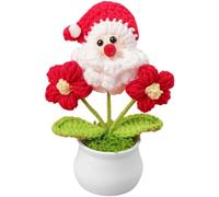 Babbo Natale all'Uncinetto, Decorazione Natalizia in Fatta a Mano all'Uncinetto, Piccole Piante in, Decorazioni Scrivania Lavorate a Maglia per L'arredamento di Casa E Ufficio.