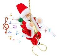 Babbo Natale Arrampicatore | Decorazione Musicale Natalizia Con Luce,Babbo Natale Decorazione Porta Invernale | Per Bambini Casa Esterno Vacanze Porta Anteriore Giardino Tetto Classe Albero Finestra