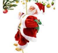 Babbo Natale arrampicatore elettrico Addobbo Natalizio per Feste Alimentato | Babbo Natale che sale lungo la corda verso l'albero natalizio Per Giardino Casa Ingresso Esterno