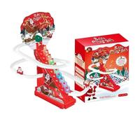 Babbo Natale arrampicatore,Giocattoli da corsa,Giocattoli arrampicatori su pista di Natale con luce a LED e musica | per ragazzi e ragazze di apprendimento durante le vacanze per