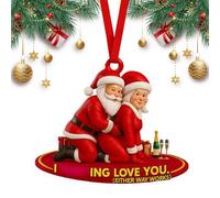 Babbo Natale - Babbo Natale | Naked Sãnta, ciondolo natalizio, decorazione da appendere in acrilico, decorazione natalizia per auto, set di decorazioni divertenti