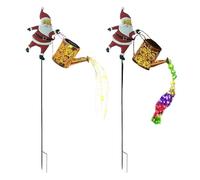 Babbo Natale Balcone Luminoso Da Esterni, 2 Set Luz Natalizie Solare Da Esterno, Decorazioni Natalizie Per Esterno, Lanterna Natalizia Per Balconi Viali Cortili Giardino Sentieri Terrazza Balcone