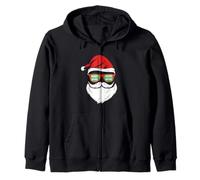 Babbo Natale Barba Cappello Occhiali da Sole Barba Felpa con Cappuccio