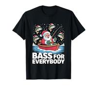 Babbo Natale Basso per Tutti Pesca Vacanza Pescatore Maglietta