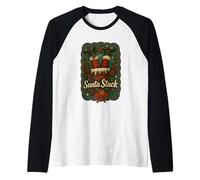 Babbo Natale bloccato Camino di Natale Ridere Maglia con Maniche Raglan