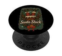 Babbo Natale bloccato camino di Natale Ridere PopSockets PopGrip Adesivo