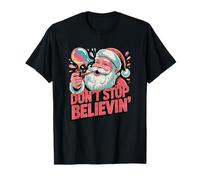 Babbo Natale Bubble Pipe Dont Stop Believin Natale Umorismo Maglietta