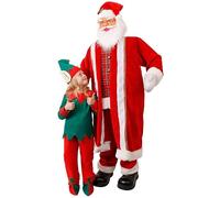 Babbo Natale canta e balla a grandezza naturale, 152 cm, espositore unico con 5 canzoni diverse