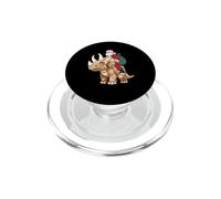 Babbo Natale Cavalcando Triceratopo Dinosauro Natale Dino Xmas Squad PopSockets PopGrip per MagSafe