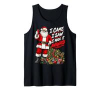 Babbo Natale Che beve Birra Divertente Vestito Natalizio Canotta