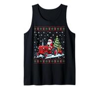 Babbo Natale Che cavalca Il Trattore Merry Christmas Funny Brutto Natale Canotta