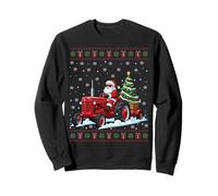 Babbo Natale Che cavalca Il Trattore Merry Christmas Funny Brutto Natale Felpa