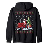 Babbo Natale Che cavalca Il Trattore Merry Christmas Funny Brutto Natale Felpa con Cappuccio