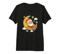 Babbo Natale Che Dorme sulla Luna Crescente Maglietta Premium