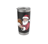 Babbo Natale che gioca a baseball uomini ragazzi giocatore di baseball Bicchiere termico in acciaio inox doppia parete