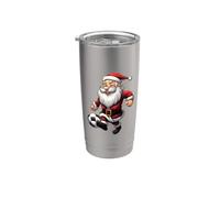 Babbo Natale che gioca a calcio Natale Bicchiere termico in acciaio inox doppia parete