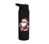 Babbo Natale che gioca a calcio Stainless Steel Insulated Water Bottle