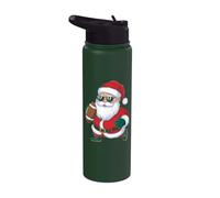 Babbo Natale che gioca a calcio Stainless Steel Insulated Water Bottle