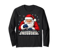 Babbo Natale Che Gioca a Scacchi di Natale Maglia a Manica