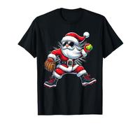 Babbo Natale che gioca a softball come brocca per ragazzi ragazzi adolescenti Natale Maglietta