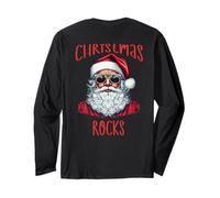 Babbo Natale che indossa occhiali da sole dice rocce di Natale Maglia a Manica