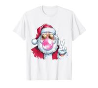 Babbo Natale Che soffia Bubble Gum Occhiali da Sole Rosa Natale Maglietta