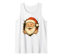 Babbo Natale Che Ti Guarda Attraverso Il Buco, Divertente Natale retrò Canotta