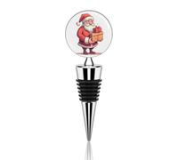 Babbo Natale che tiene regali tappi per vino decorativi a prova di perdite tappi per bottiglie di vino riutilizzabili eleganti tappi per vino tappi per vino per regali, bar, feste di vacanza