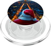 Babbo Natale città notte inverno accogliente estetica vintage PopSockets PopGrip per MagSafe